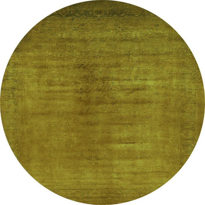 Round Oriental Green Industrial Rug, urb1564grn