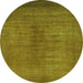 Round Oriental Green Industrial Rug, urb1564grn