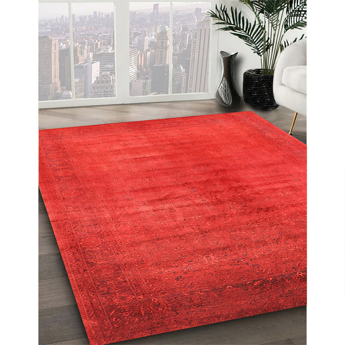 Machine Washable Industrial Modern Red Rug in a Family Room, wshurb1564