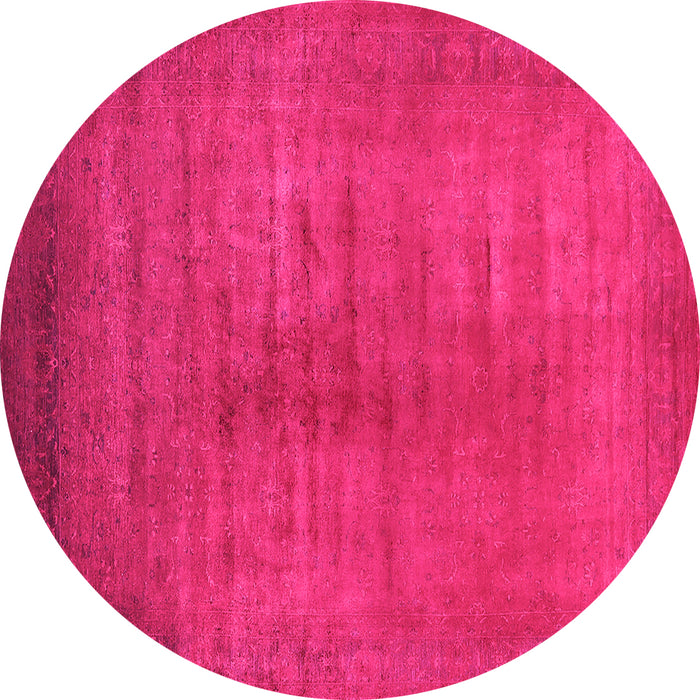 Round Oriental Pink Industrial Rug, urb1564pnk