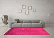 Machine Washable Oriental Pink Industrial Rug in a Living Room, wshurb1564pnk