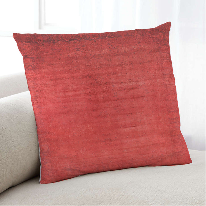 Lifestyle Image of Mid-Century Modern Urban Square Red Throw Pillow, 18 inch by 18 inch, pwurb1564