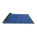 Sideview of Mid-Century Modern Neon Blue Oriental Rug, urb1565