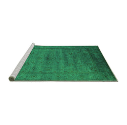 Sideview of Machine Washable Oriental Green Industrial Area Rugs, wshurb1565grn