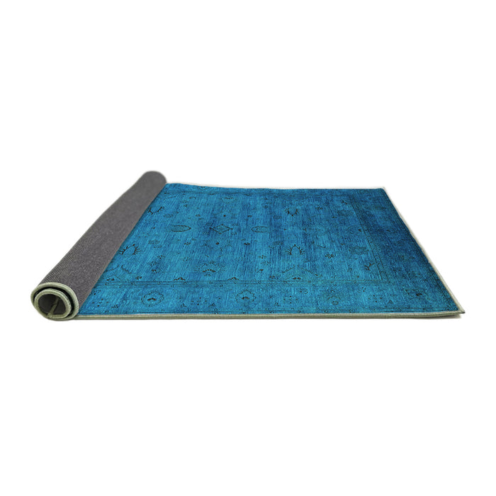 Sideview of Oriental Turquoise Industrial Rug, urb1565turq