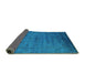 Sideview of Oriental Turquoise Industrial Rug, urb1565turq