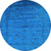 Round Oriental Light Blue Industrial Rug, urb1565lblu