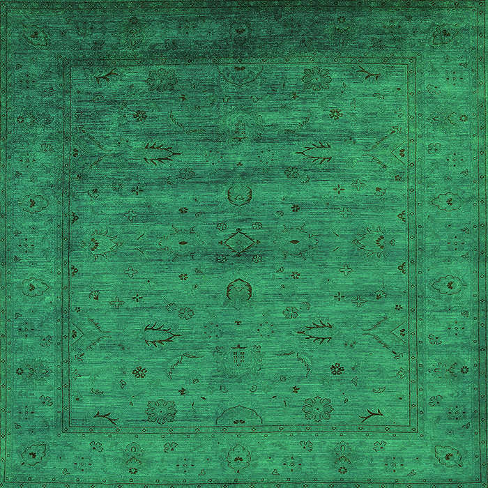 Square Oriental Green Industrial Rug, urb1565grn