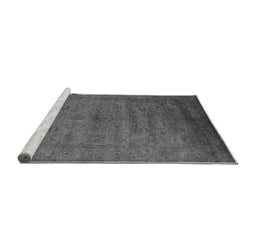 Sideview of Machine Washable Oriental Gray Industrial Rug, wshurb1565gry