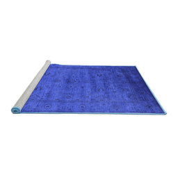 Sideview of Machine Washable Oriental Blue Industrial Rug, wshurb1565blu