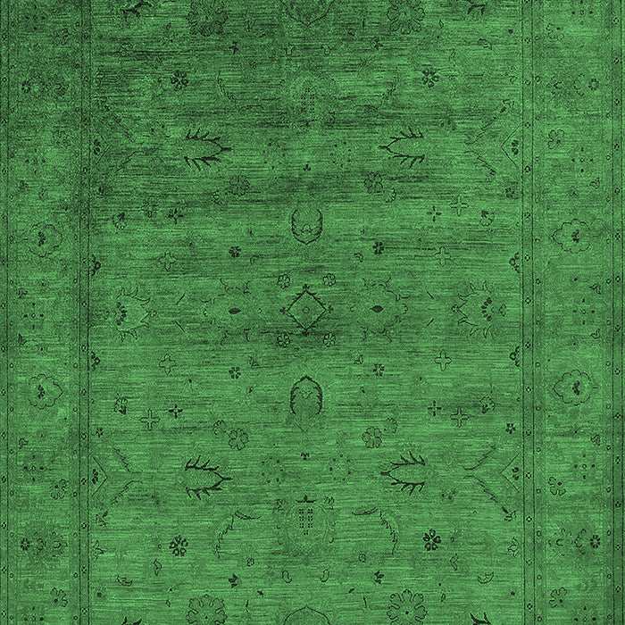 Machine Washable Oriental Emerald Green Industrial Area Rugs, wshurb1565emgrn