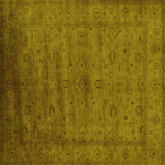 Square Oriental Yellow Industrial Rug, urb1565yw