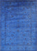 Mid-Century Modern Neon Blue Oriental Rug, urb1565