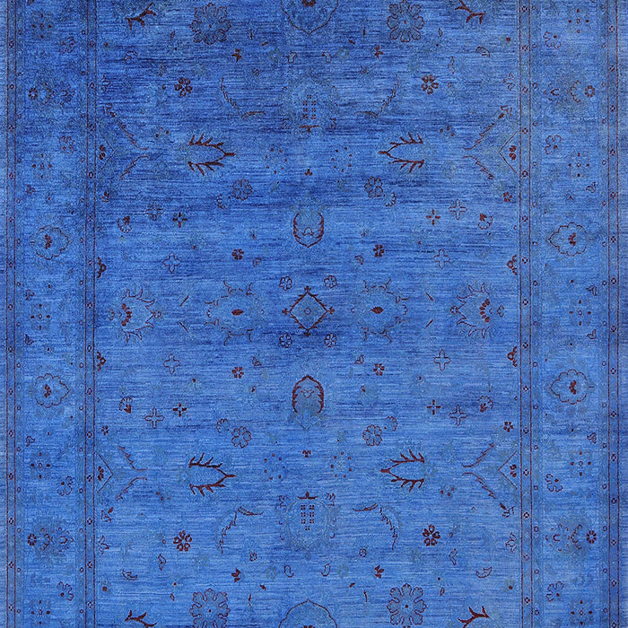 Mid-Century Modern Neon Blue Oriental Rug, urb1565