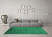 Machine Washable Oriental Green Industrial Area Rugs in a Living Room,, wshurb1565grn