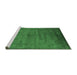 Sideview of Machine Washable Oriental Emerald Green Industrial Area Rugs, wshurb1565emgrn