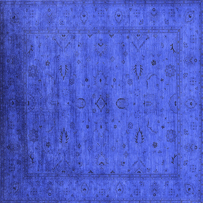 Square Oriental Blue Industrial Rug, urb1565blu