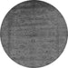 Round Machine Washable Oriental Gray Industrial Rug, wshurb1565gry