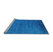 Sideview of Machine Washable Oriental Light Blue Industrial Rug, wshurb1565lblu