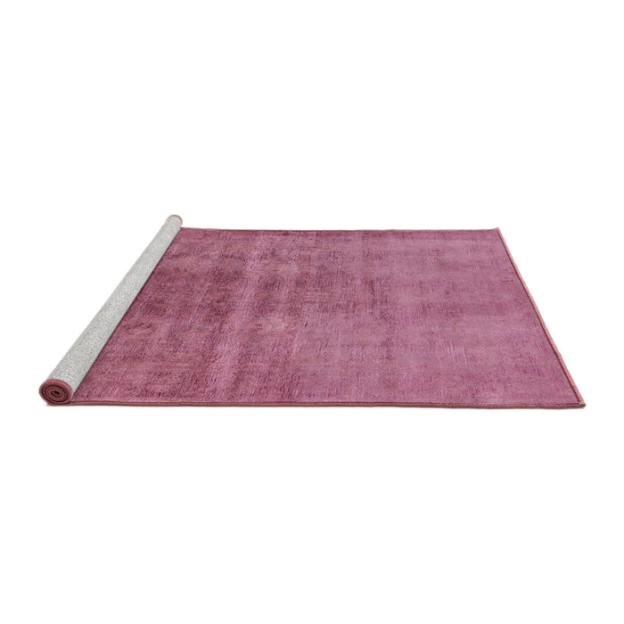 Sideview of Machine Washable Industrial Modern Pink Rug, wshurb1566