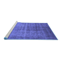 Sideview of Machine Washable Oriental Blue Industrial Rug, wshurb1566blu