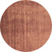 Round Oriental Brown Industrial Rug, urb1566brn