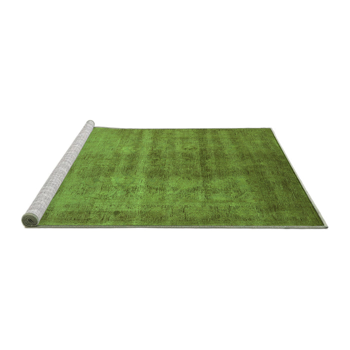 Sideview of Machine Washable Oriental Green Industrial Area Rugs, wshurb1566grn