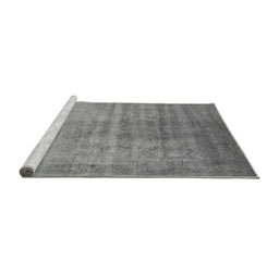 Sideview of Machine Washable Oriental Gray Industrial Rug, wshurb1566gry