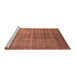 Sideview of Machine Washable Oriental Brown Industrial Rug, wshurb1566brn