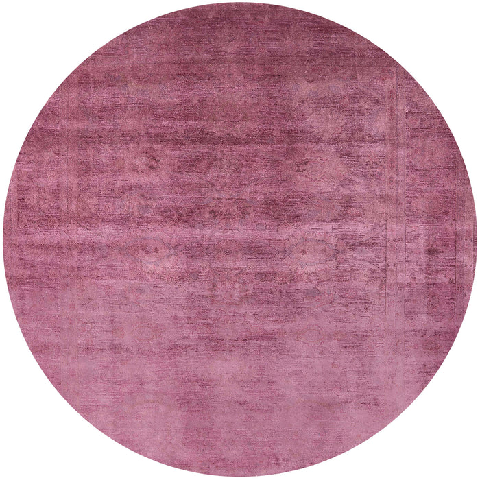 Round Mid-Century Modern Pink Oriental Rug, urb1566