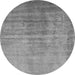 Round Oriental Gray Industrial Rug, urb1566gry