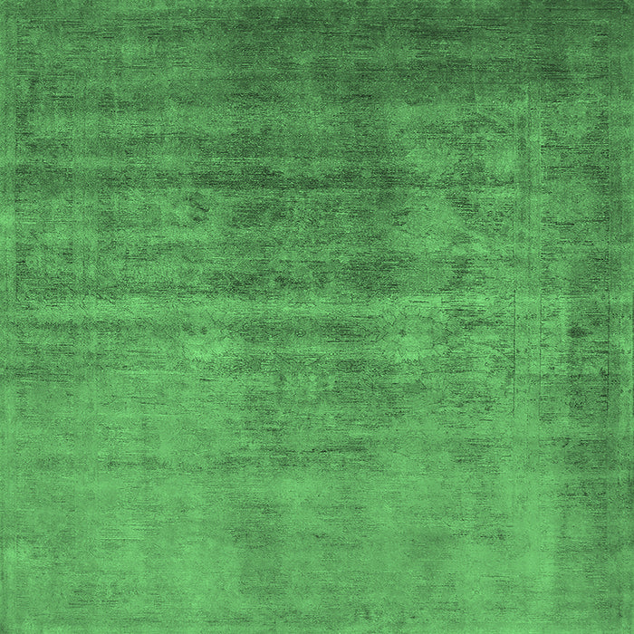 Square Machine Washable Oriental Emerald Green Industrial Area Rugs, wshurb1566emgrn