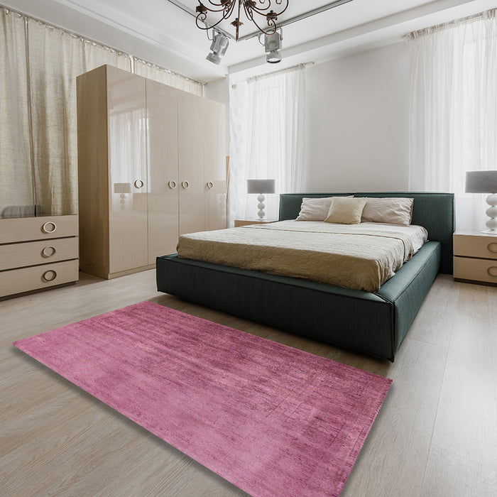 Machine Washable Industrial Modern Pink Rug in a Bedroom, wshurb1566