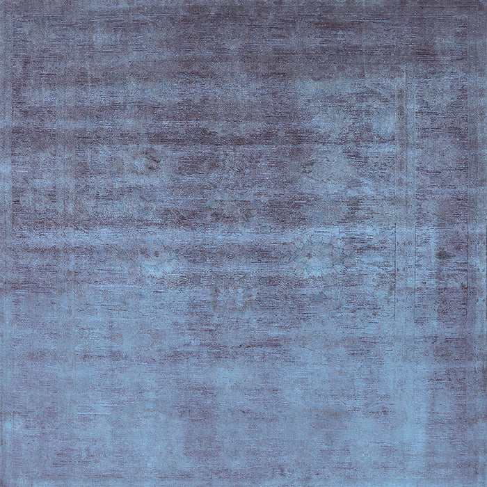 Square Machine Washable Oriental Light Blue Industrial Rug, wshurb1566lblu