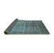 Sideview of Oriental Turquoise Industrial Rug, urb1566turq