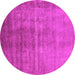 Round Oriental Pink Industrial Rug, urb1566pnk