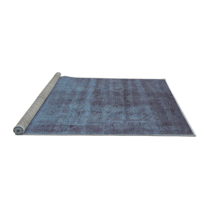 Sideview of Machine Washable Oriental Light Blue Industrial Rug, wshurb1566lblu