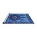 Sideview of Machine Washable Industrial Modern Denim Dark Blue Rug, wshurb1567