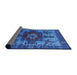 Sideview of Mid-Century Modern Denim Dark Blue Oriental Rug, urb1567