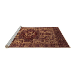 Sideview of Machine Washable Oriental Orange Industrial Area Rugs, wshurb1567org