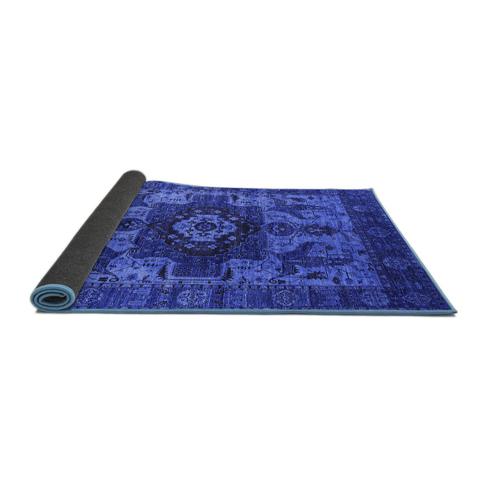 Sideview of Oriental Blue Industrial Rug, urb1567blu