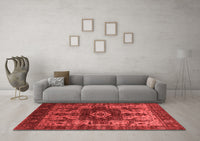 Machine Washable Oriental Red Industrial Rug, wshurb1567red