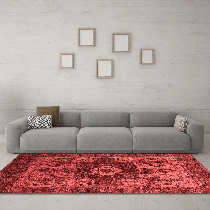 Industrial Red Washable Rugs