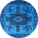 Round Oriental Light Blue Industrial Rug, urb1567lblu