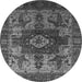 Round Oriental Gray Industrial Rug, urb1567gry