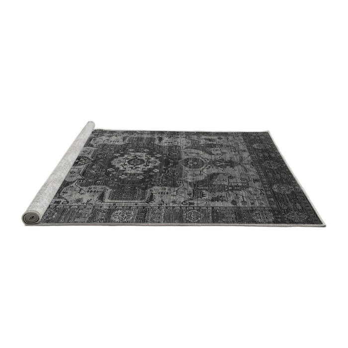 Sideview of Machine Washable Oriental Gray Industrial Rug, wshurb1567gry