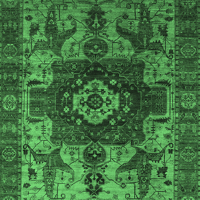Machine Washable Oriental Emerald Green Industrial Area Rugs, wshurb1567emgrn