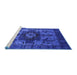 Sideview of Machine Washable Oriental Blue Industrial Rug, wshurb1567blu