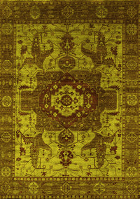 Oriental Yellow Industrial Rug, urb1567yw