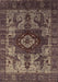 Machine Washable Oriental Brown Industrial Rug, wshurb1567brn